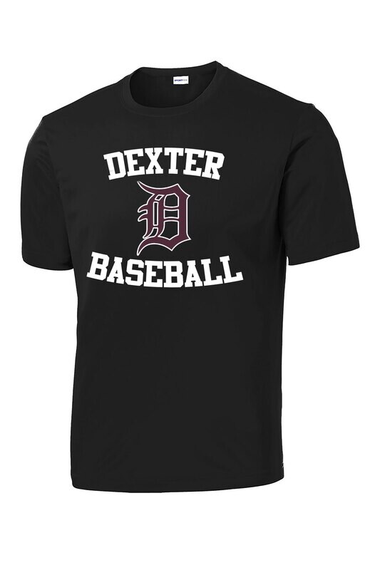 Unisex Performance Tee-Maroon/Black/White