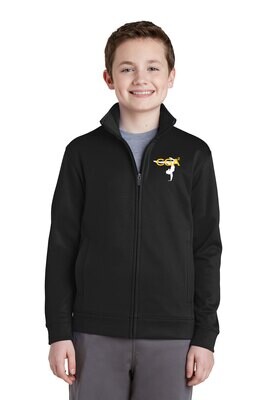 Youth Performance Fleece Full Zip Jacket-Black/Dk Grey