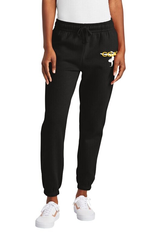Women’s V.I.T.  Fleece Sweatpant-Black/Dk Heather Grey