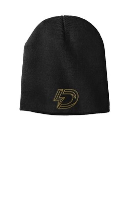 Knit Hat without Cuff- Black/Athletic Grey