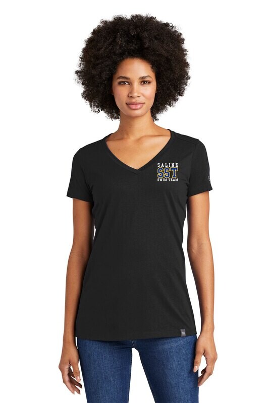 Ladies Heritage Blend V-Neck Tee-Black, Royal, White