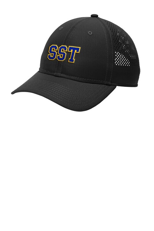 Perforated Performance Cap- Black, White (OSFM)-(Embroidered)