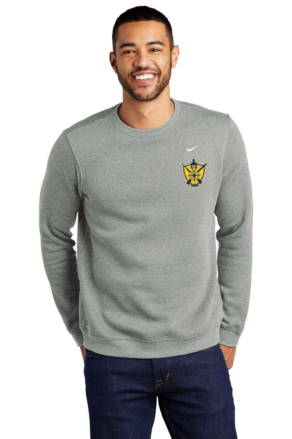 Nike Club Fleece Crew-Grey/Navy