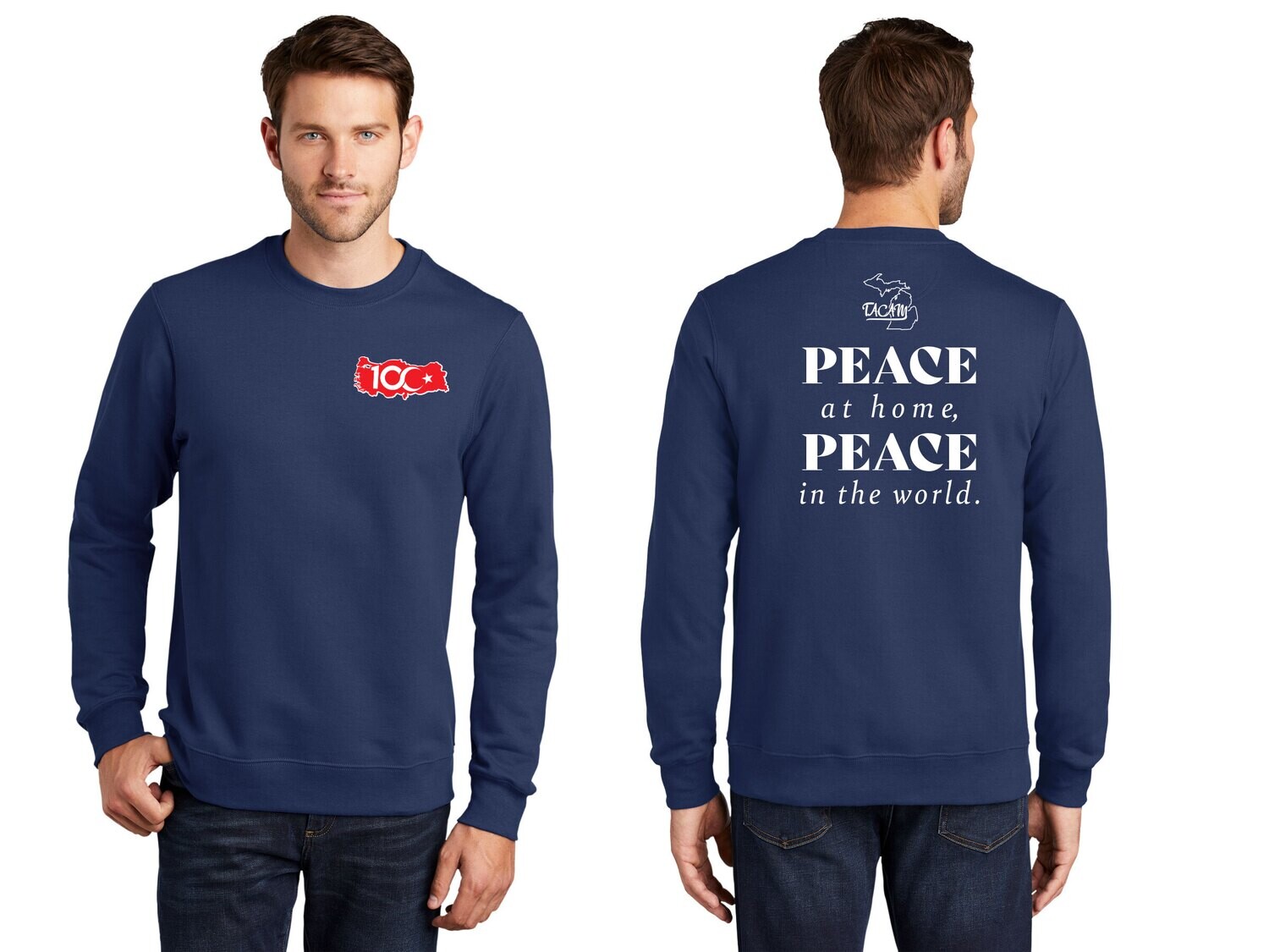 Fan Favorite Fleece Crewneck Sweatshirt-Navy/Red/Royal/Ath Heather/Black