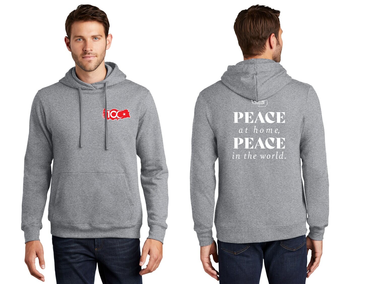 Fan Favorite Fleece Pullover Hooded Sweatshirt-Navy/Red/Royal/Ath Heather/Black