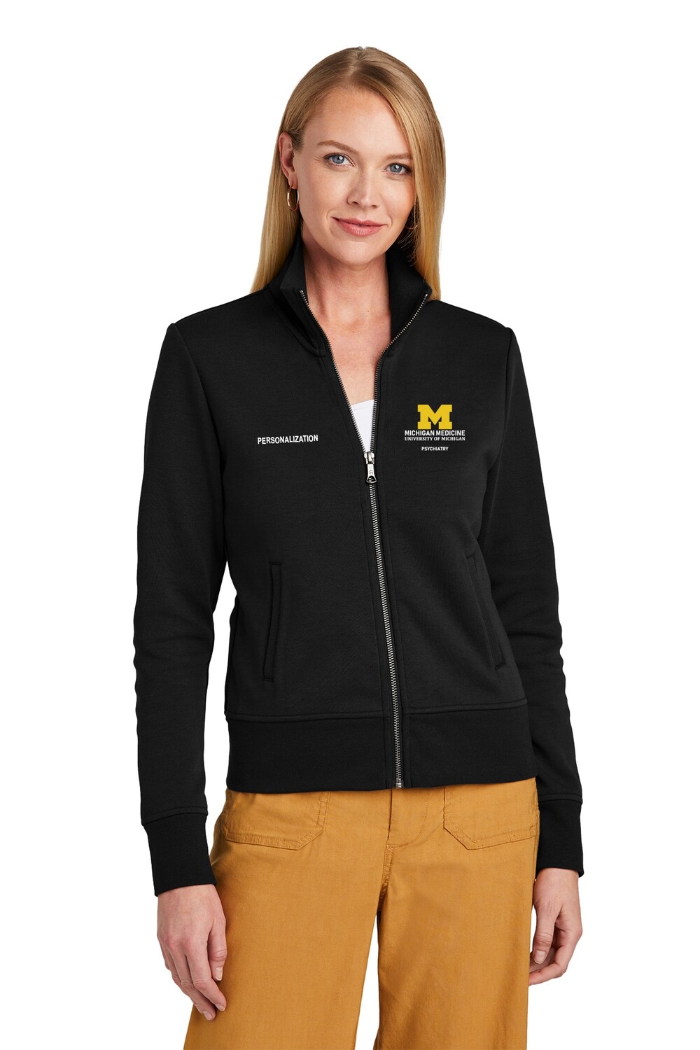 Brooks Brothers Women’s Double-Knit Full-Zip-Black/Navy/Grey