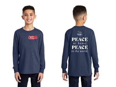 Youth Long Sleeve Core Cotton Tee-Navy/Red/Royal/Ath Heather/Black