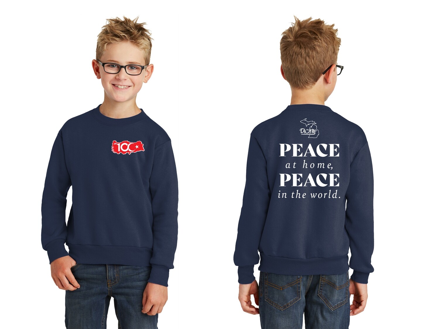 Youth Core Fleece Crewneck Sweatshirt-Navy/Red/Royal/Ath Heather/Black Youth Core Fleece Crewneck Sweatshirt-Navy/Red/Royal/Ath Heather/Black