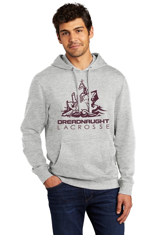 Retro Dreds Logo- Unisex District Fleece Hoodie-Heather Grey