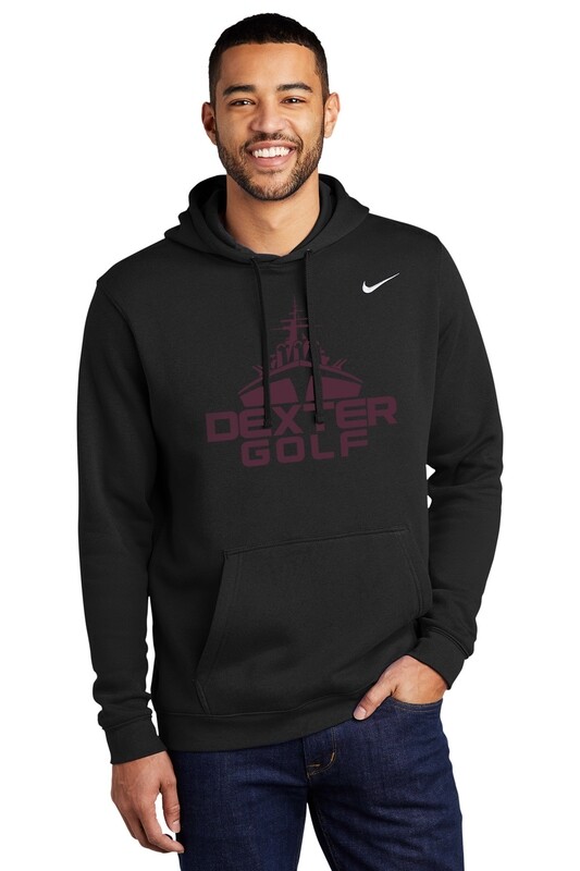 Nike Club Fleece Hoodie - Black/Maroon