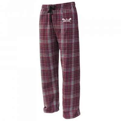 Unisex Flannel Pants-Maroon/White (Embroidered)