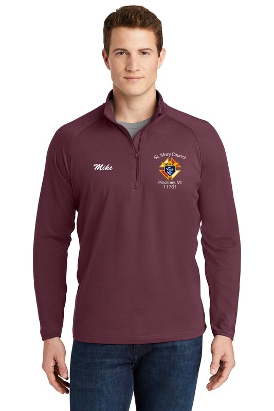 Stretch 1/2-Zip Pullover- Maroon