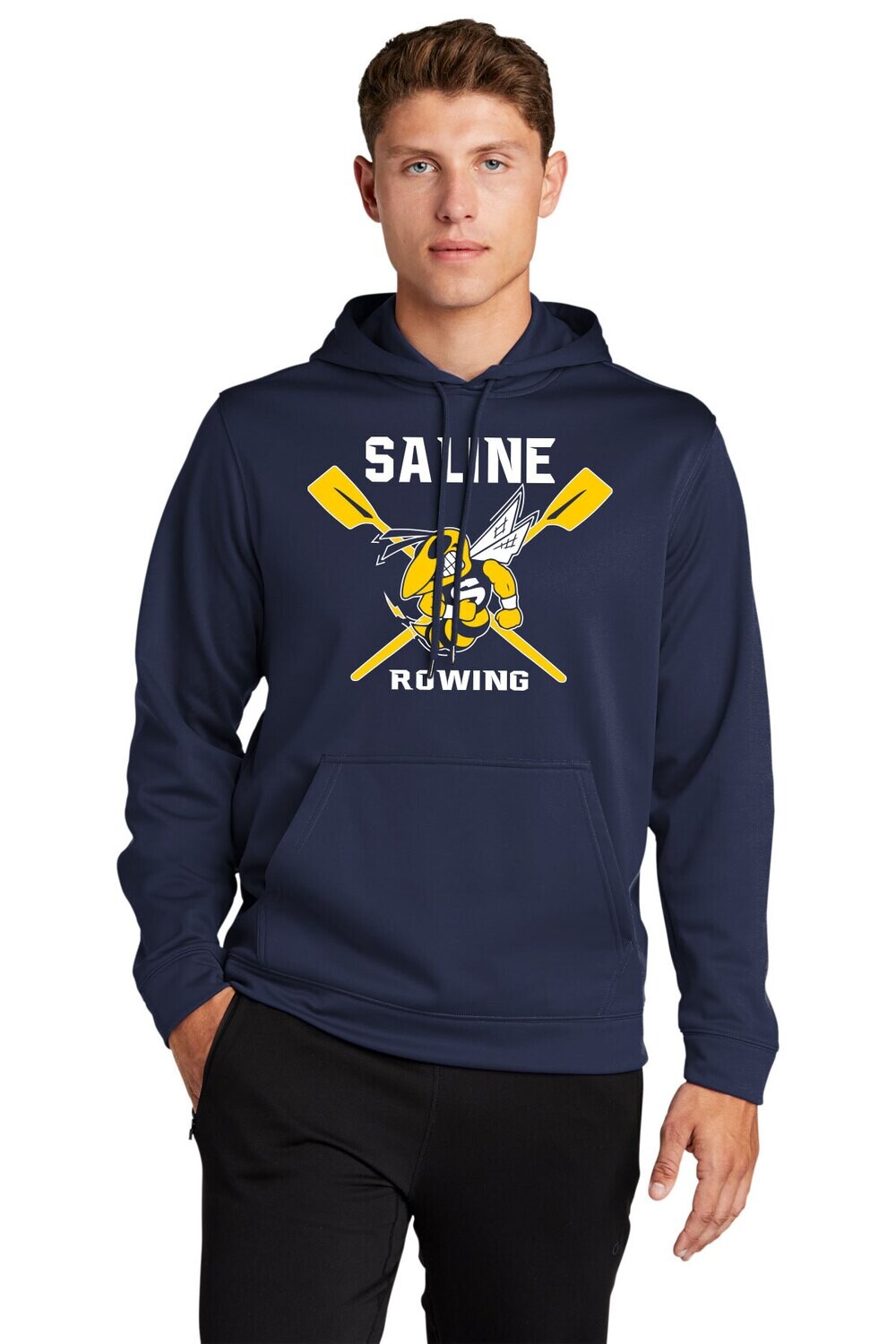Performance Fleece Hooded Pullover-Navy (Available in Youth Sizes)