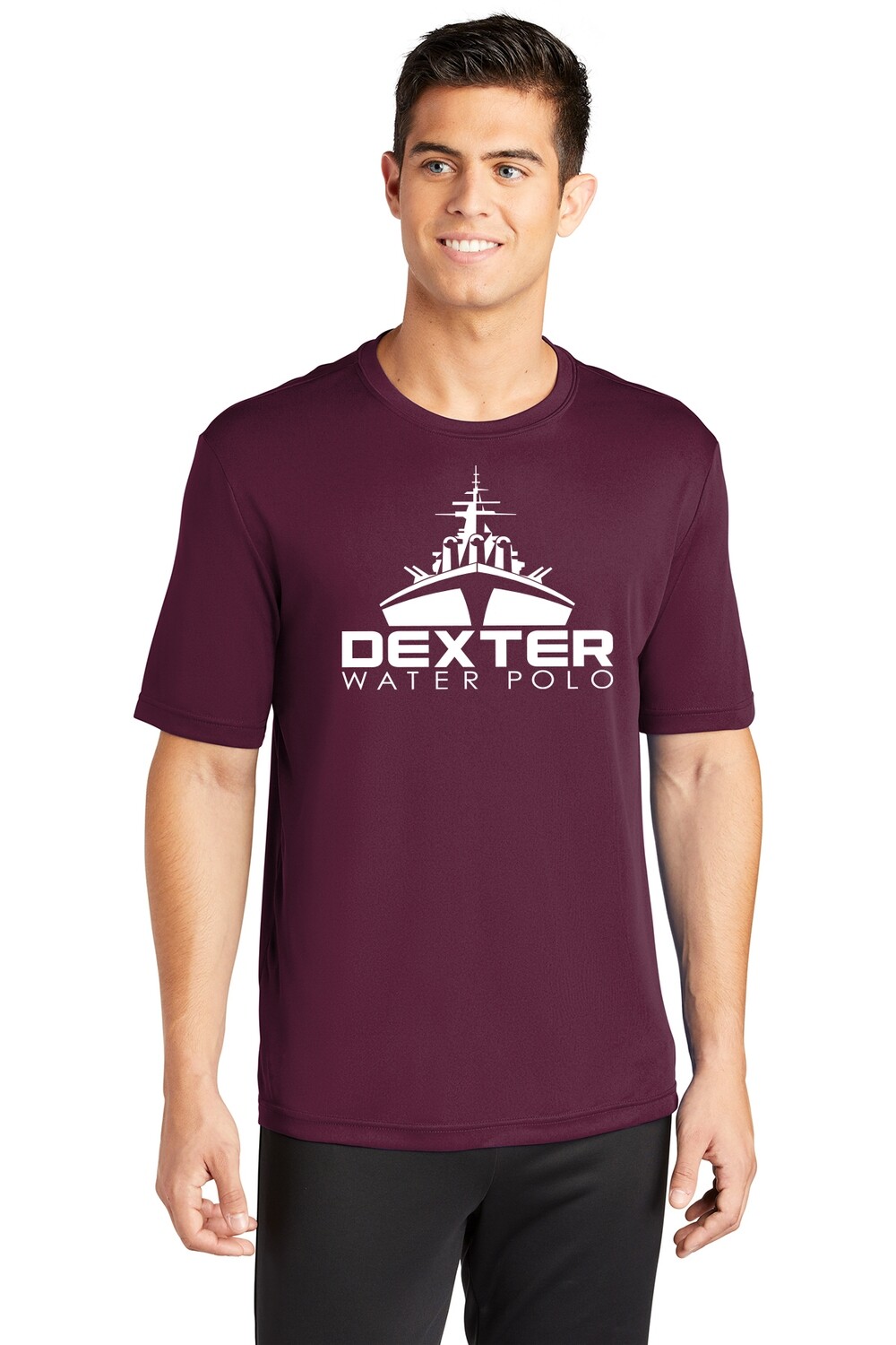 Unisex Short Sleeve Performance Shirt - Maroon/Black
