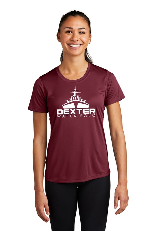 Ladies Short Sleeve Performance Shirt - Maroon/Black