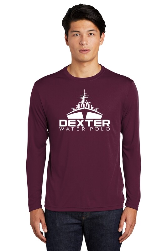 Unisex Long Sleeve Performance Shirt - Maroon/Black