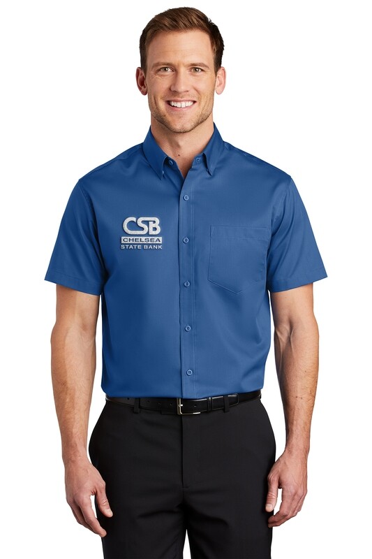 Superpro Twill Short Sleeve Shirt- Back, Royal, Dark Grey, Steel Grey, White