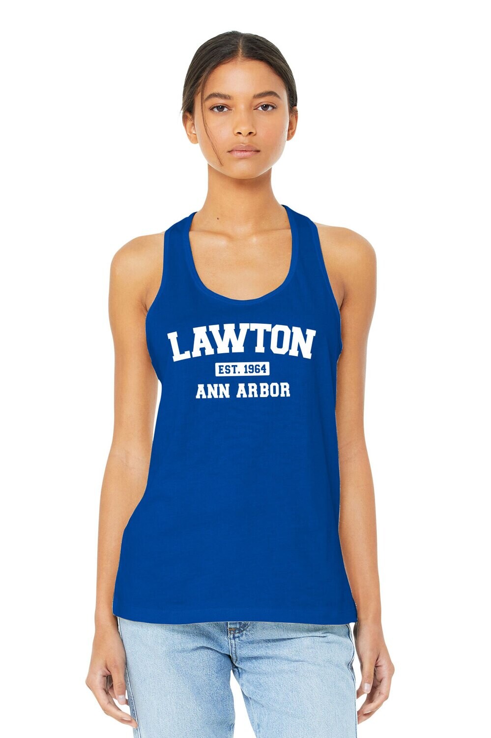 Ladies Jersey Tank Top-Royal or Athletic Heather Grey