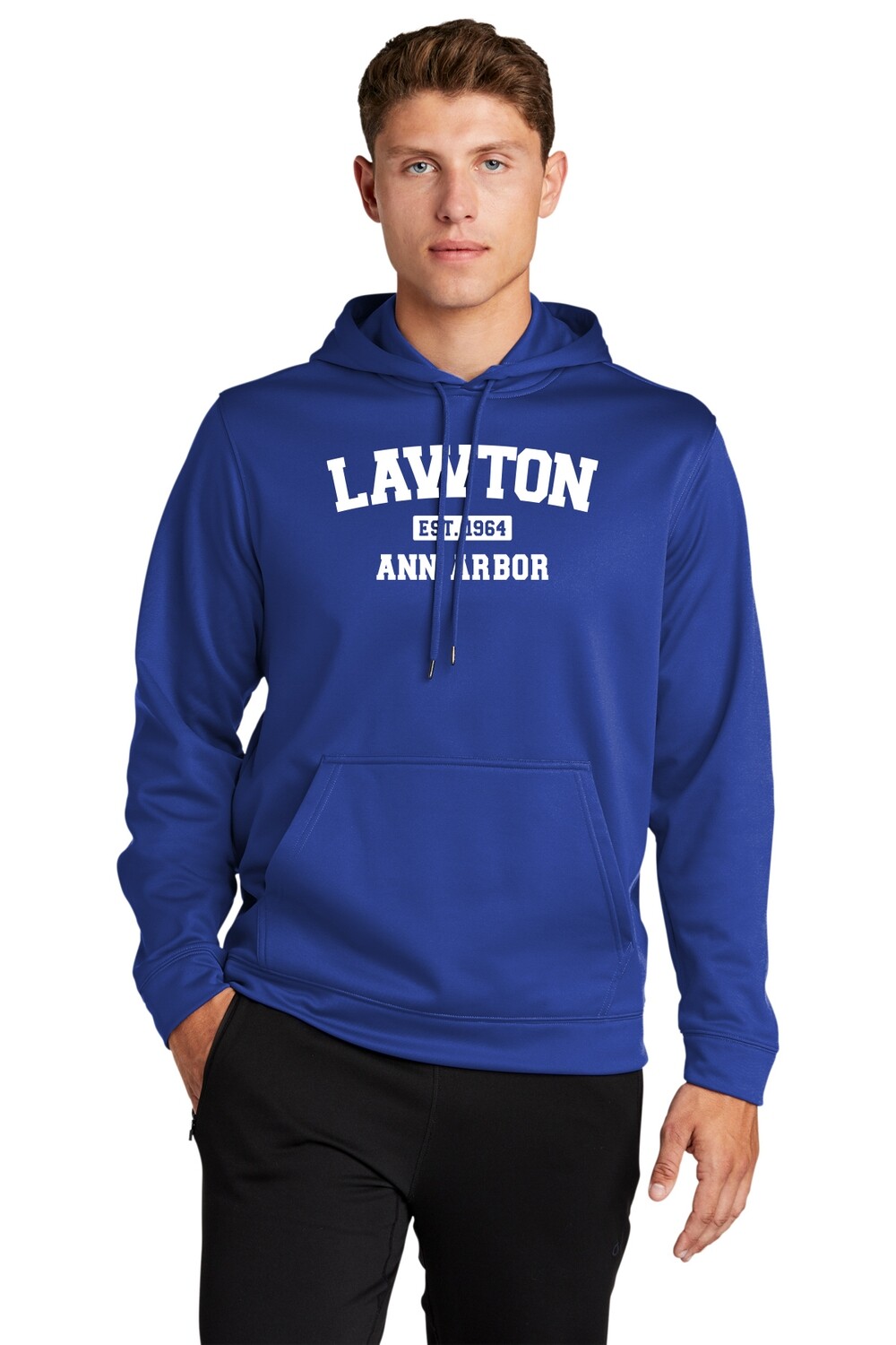 Unisex Performance Fleece Hooded Pullover-Royal