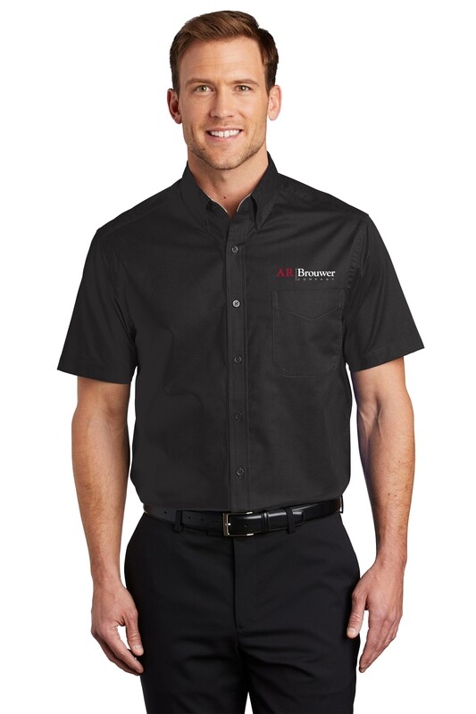 Men's Short Sleeve Easy Care Shirt - Black, Red, Steel Grey, Light Blue, Navy, or Royal