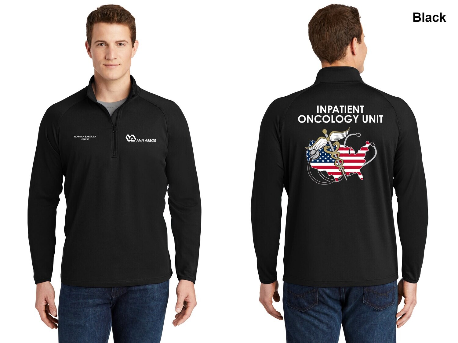 Unisex Performance 1/4 Zip Pullover (Color Flag Logo) - Black/Red/Dk Grey/Royal/Dk Green/White