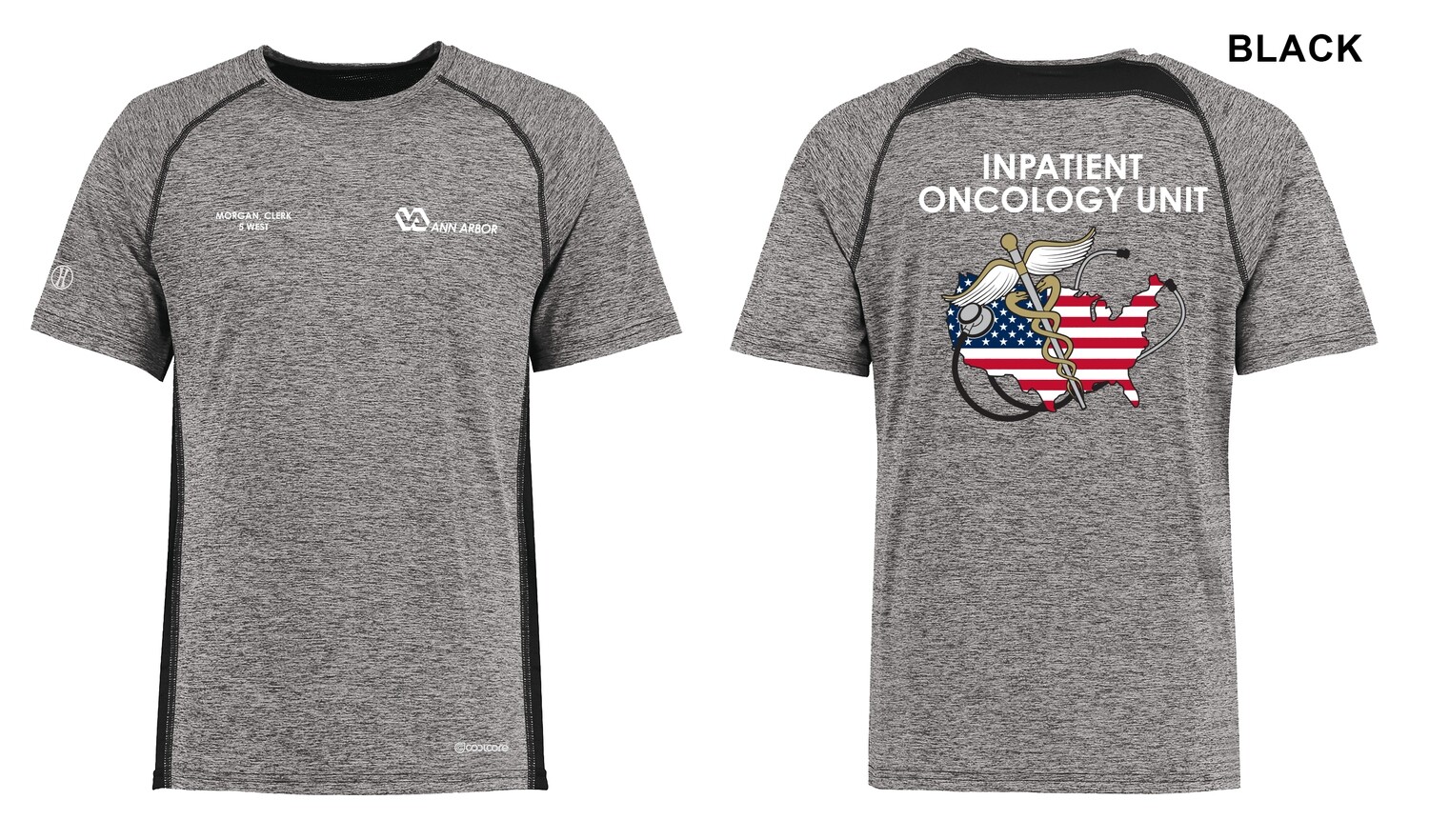 Unisex Electrify Coolcore Tee (Color Flag Logo) - Black/Red/Grey/Royal/White/Navy