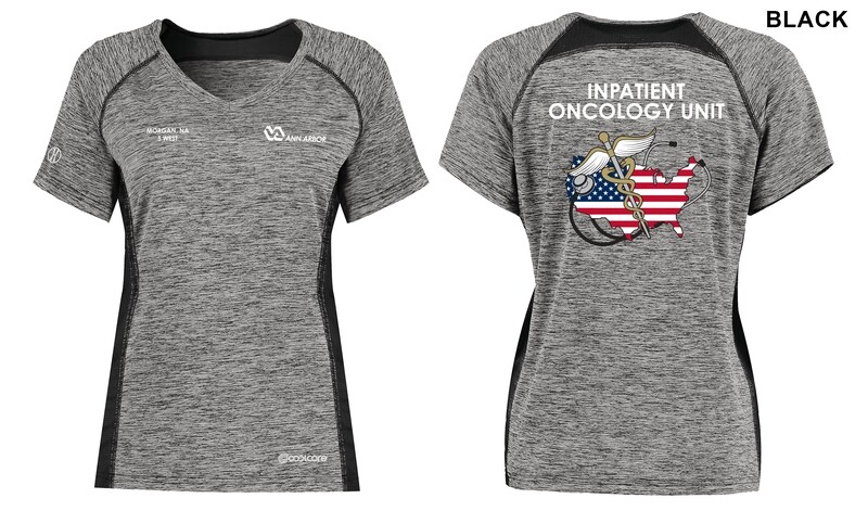 Women&#39;s Electrify Coolcore Tee (Color Flag Logo) - Black/Red/Grey/Royal/Navy/White