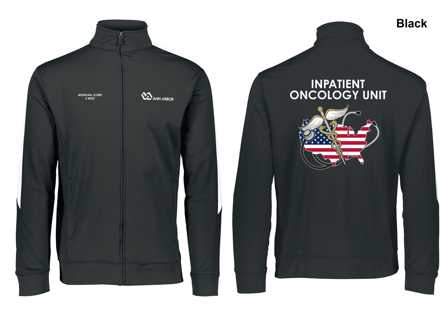 Unisex Medalist Jacket (Color Flag Logo) - Black/Dk Grey/Royal/Navy