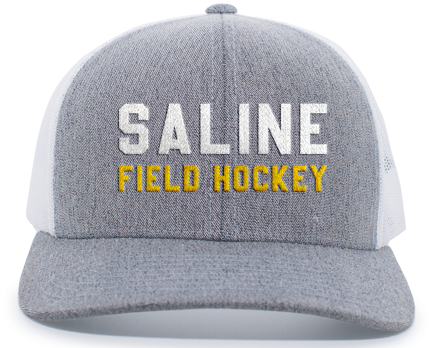 Heather Trucker Snapback Cap Grey Heather and White