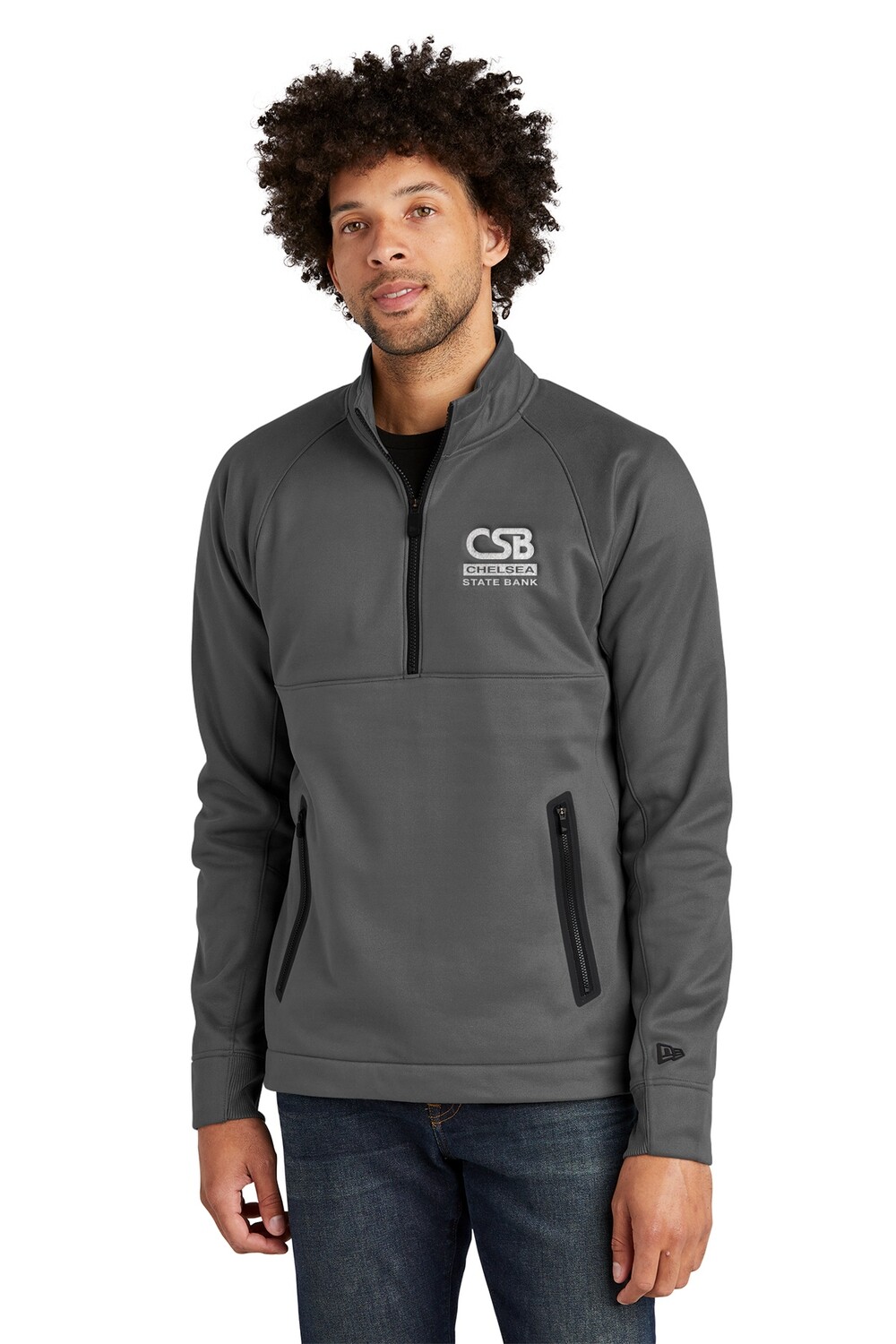 New Era Venue Fleece 1/4-Zip Pullover - Black/DK Grey