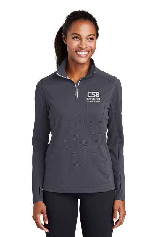 Ladies Sport Tek Textured 1/4-Zip Pullover - Royal, Dk Grey, Black