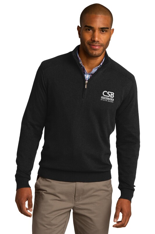 Port Authority 1/2-Zip Sweater - Black/Charcoal Heather
