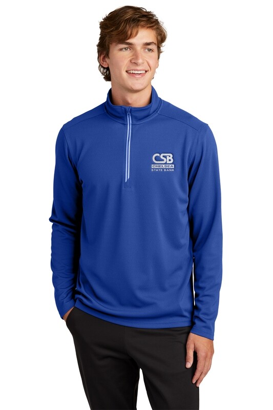 Sport-Tek Textured 1/4-Zip Pullover - Royal/Dk Grey/Black