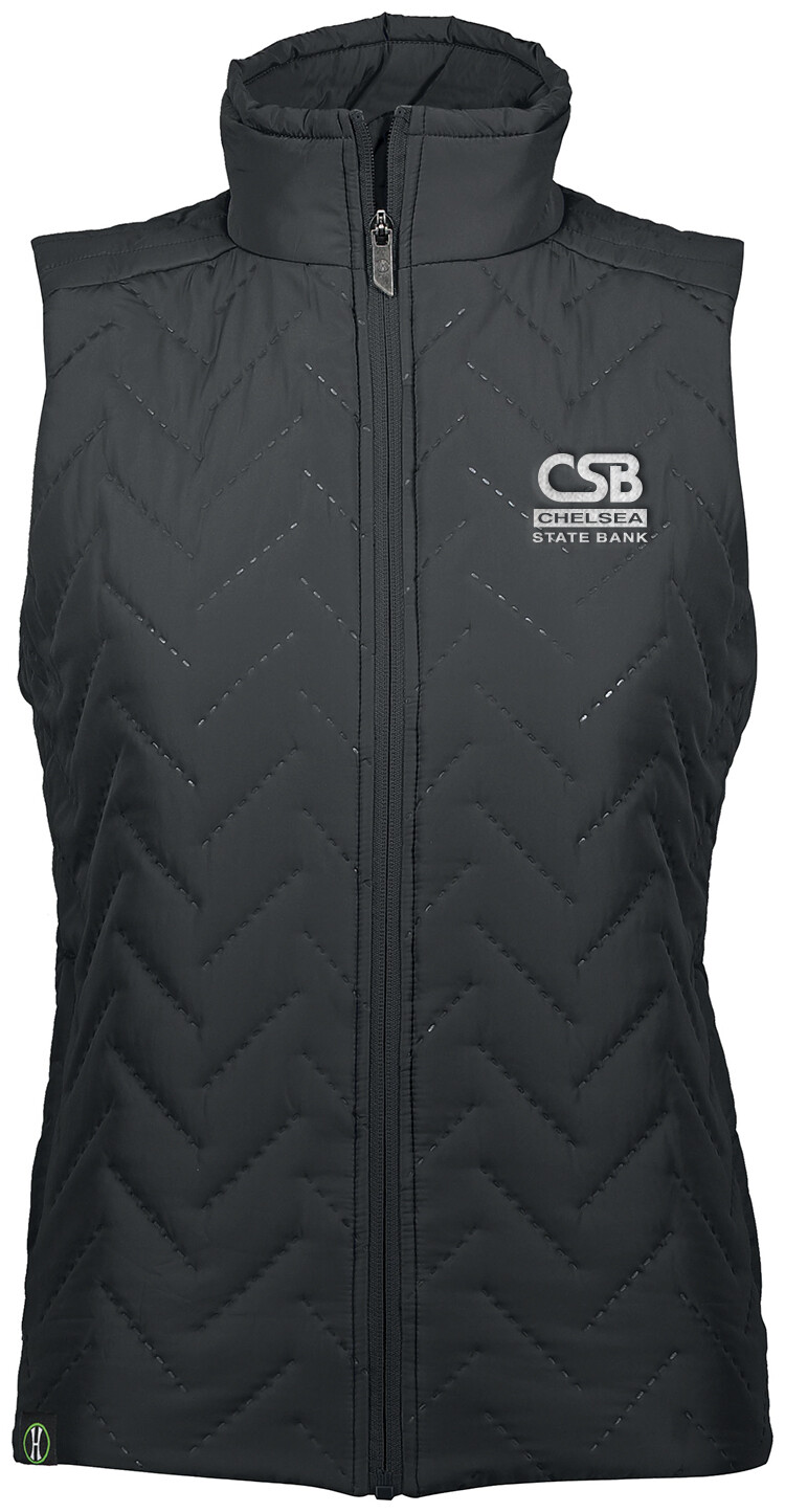 Ladies Repreve Eco Vest - Black/Dk Grey/White