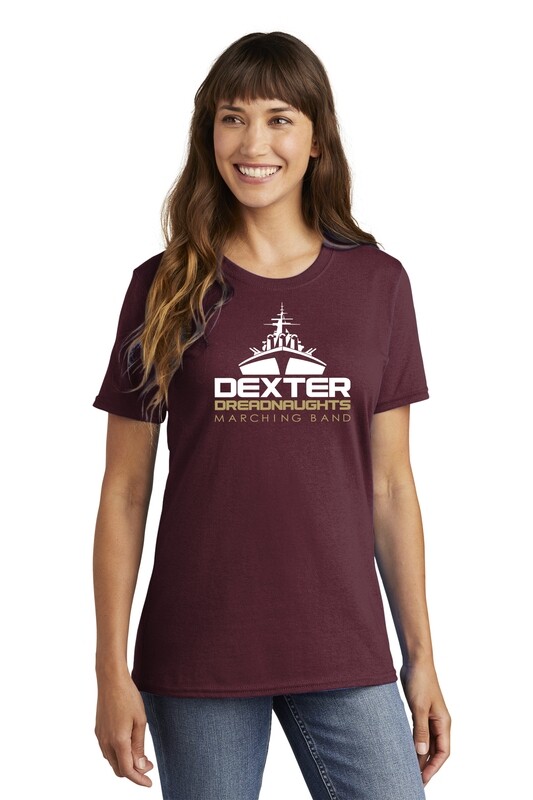 Ladies Core Cotton Tee - Black/Maroon/Heather Grey