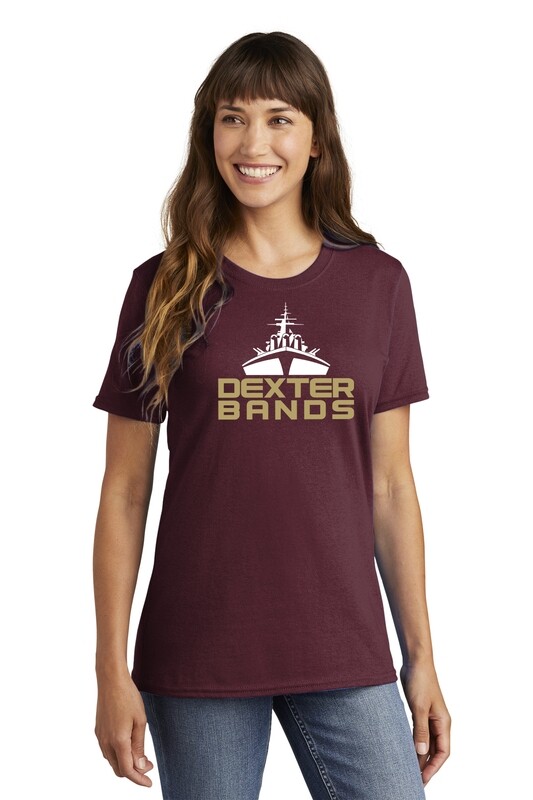 Ladies Core Cotton Tee - Black/Maroon/Heather Grey