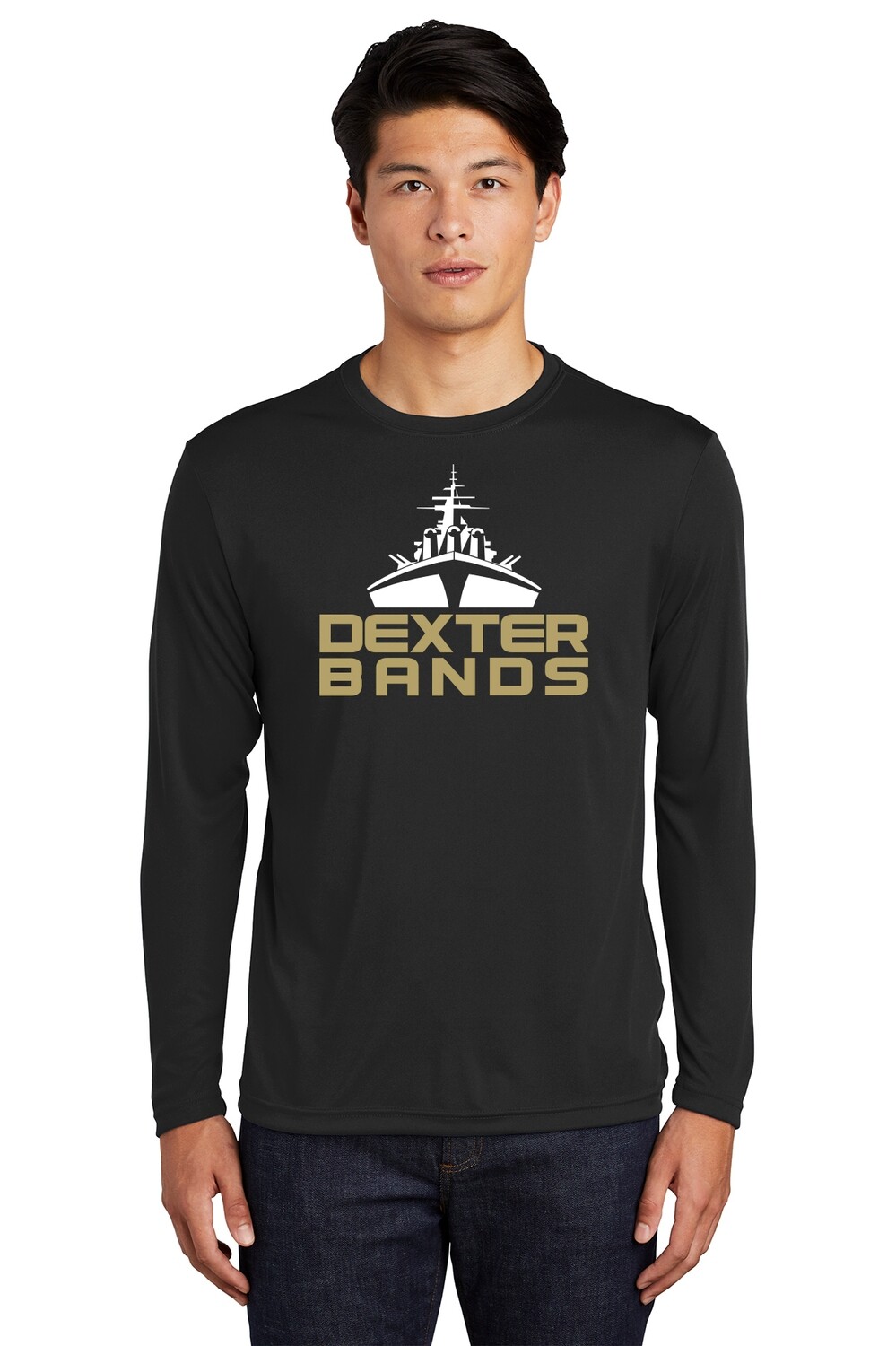 Unisex Long Sleeve Performance T-Shirt - Black/Maroon