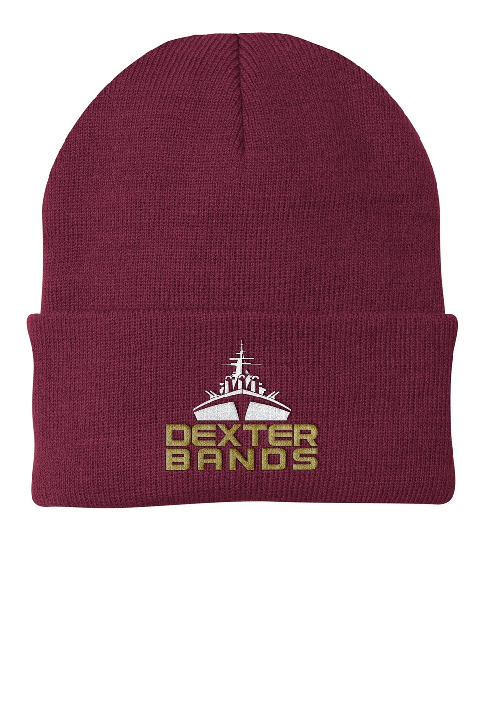 Knit Basic Beanie - Black/Maroon