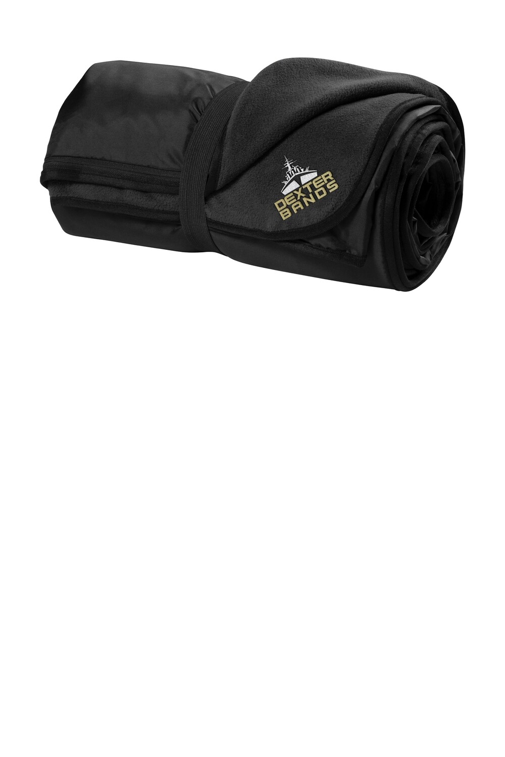 Fleece &amp; Poly Travel Blanket -Black