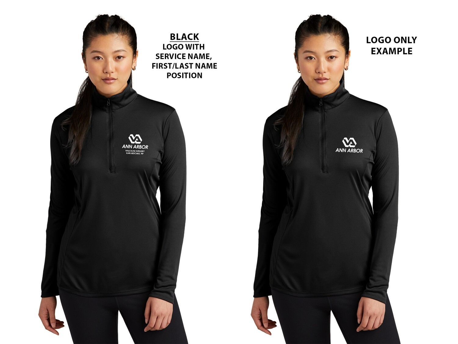 Ladies Performance Competitor 1/4 Zip Pullover - Black/Royal/Red/Navy/White/Grey/Dk Grey