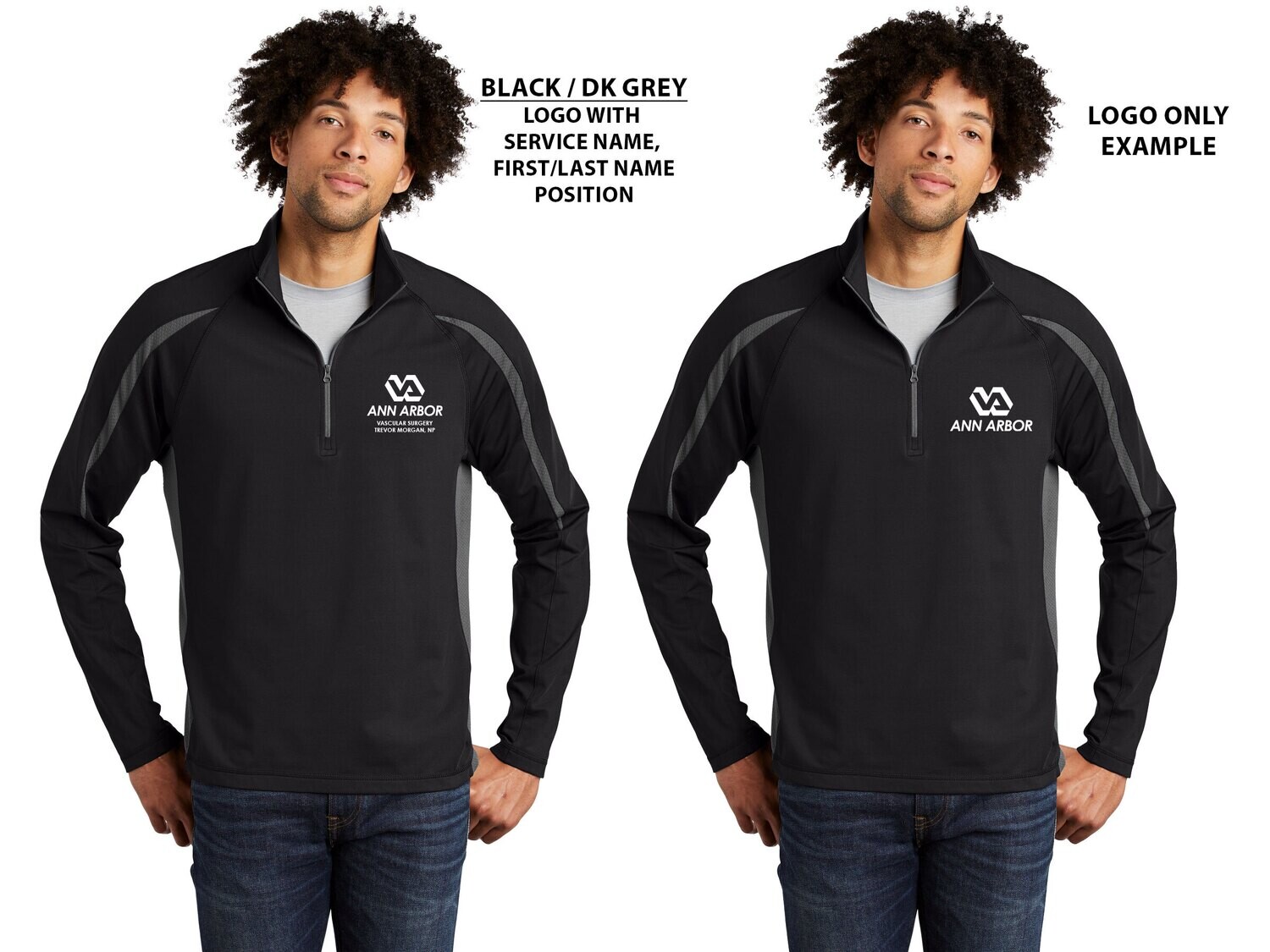 Unisex Performance Stretch 1/2-Zip Colorblock Pullover - Black-Dk Grey/ Black-Red/ Dk Grey-Royal/ Navy-Dk Grey