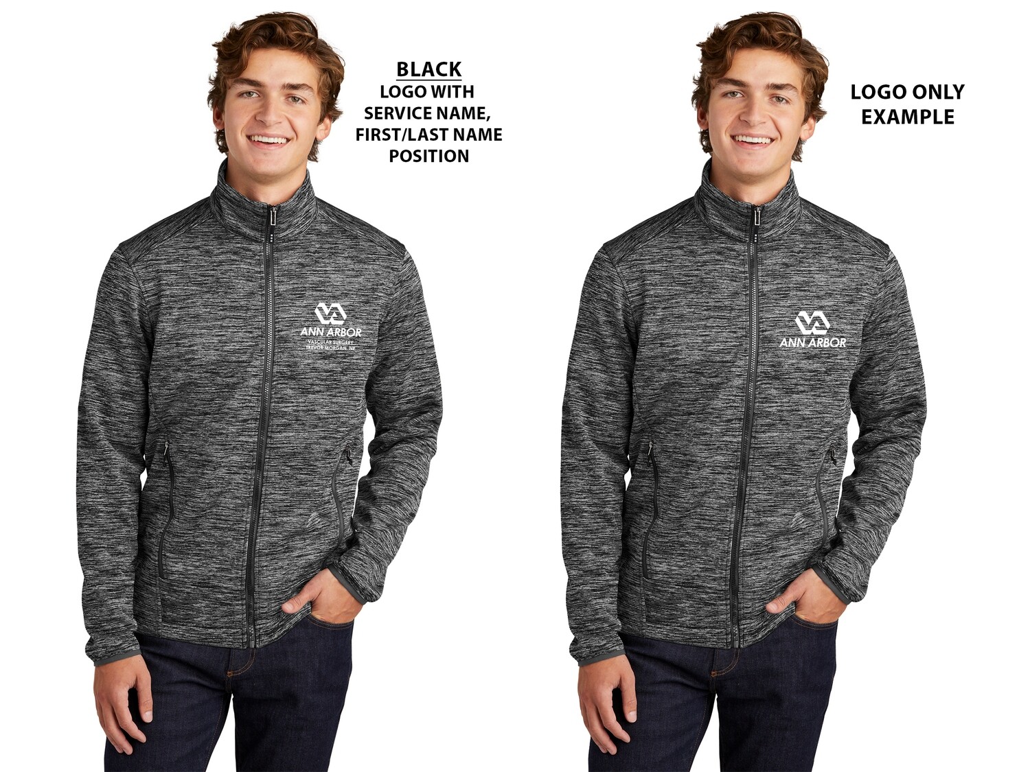 Unisex Performance Electric Heather Soft Shell Jacket - Black/DK Grey/Navy
