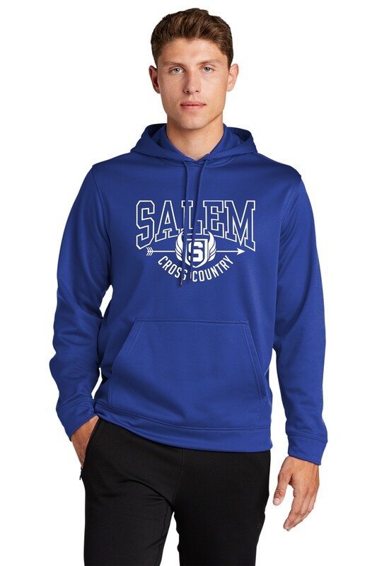 Adult Performance Pullover Hooded Sweatshirt -Royal, White