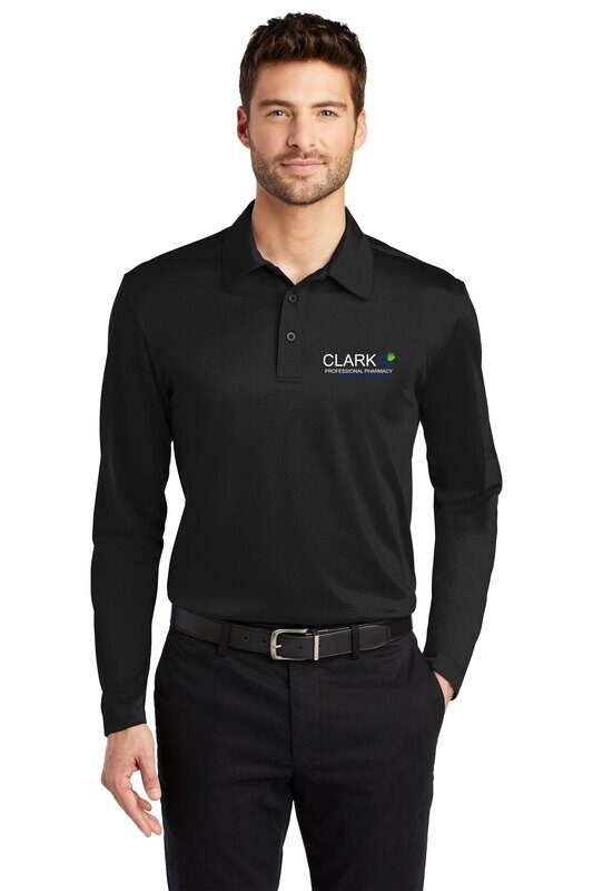 Men's Silk Touch Performance Long Sleeve Polo- Black or Grey
