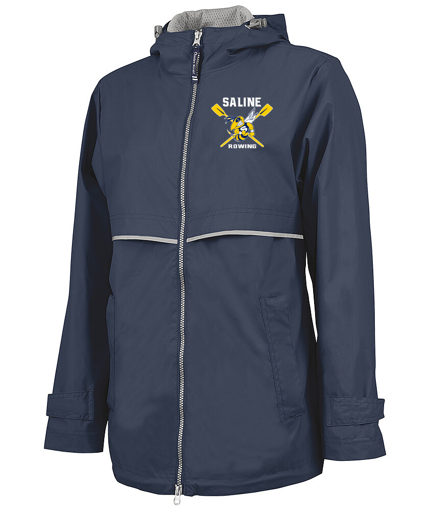 Ladies Charles River Rain Jacket- Navy
