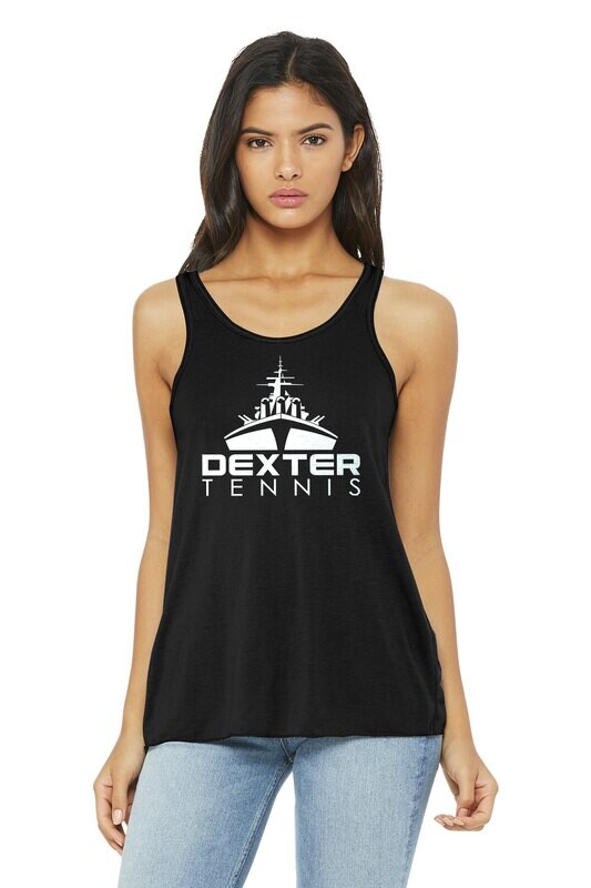 Women’s Flowy Racerback Tank - Black, White, Black Marble