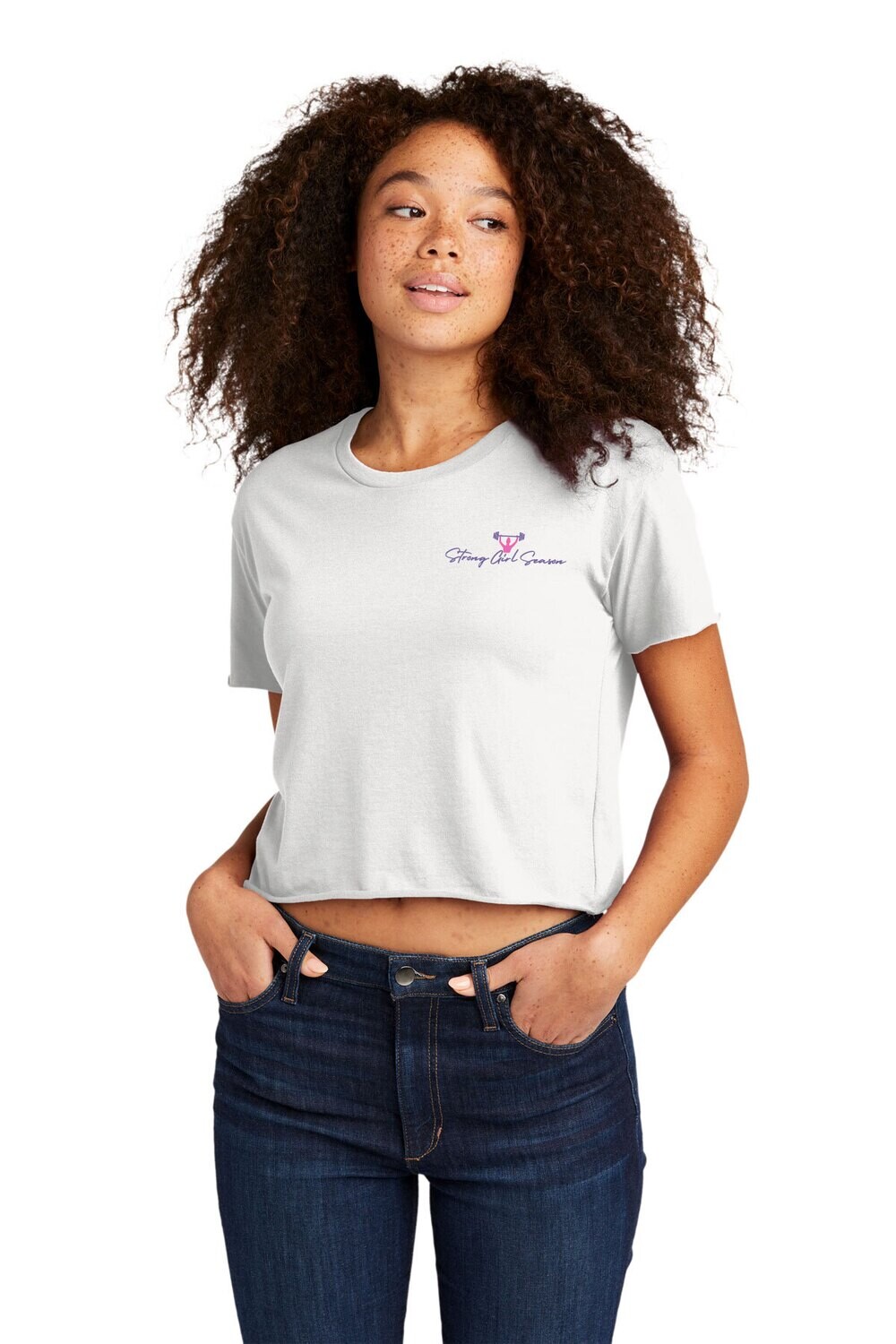 Women’s Festival Cali Crop Tee - White/Black/Charcoal
