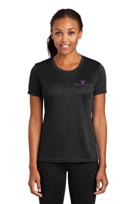 Port & Company Ladies Performance Tee - White/Black/Charcoal/Silver