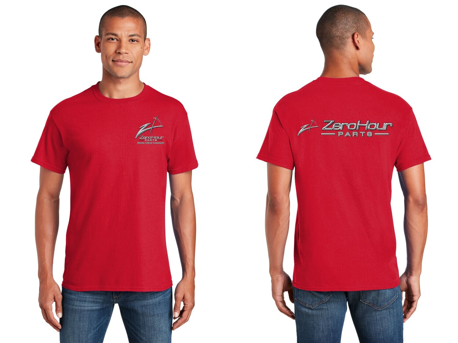 Soft Cotton Short Sleeve T-Shirt - Red/Black/White/Sport Grey