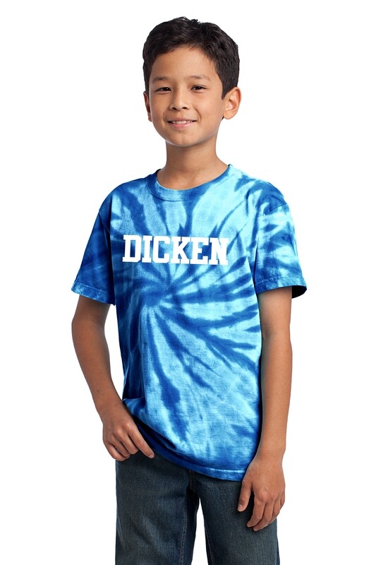 Youth Tie-Dye Tee-Royal  (DICKEN logo)
